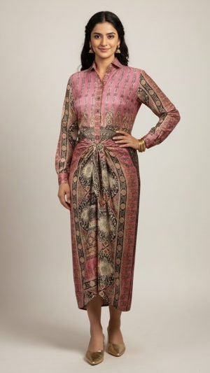 Royal Rose Traditional Print Dress