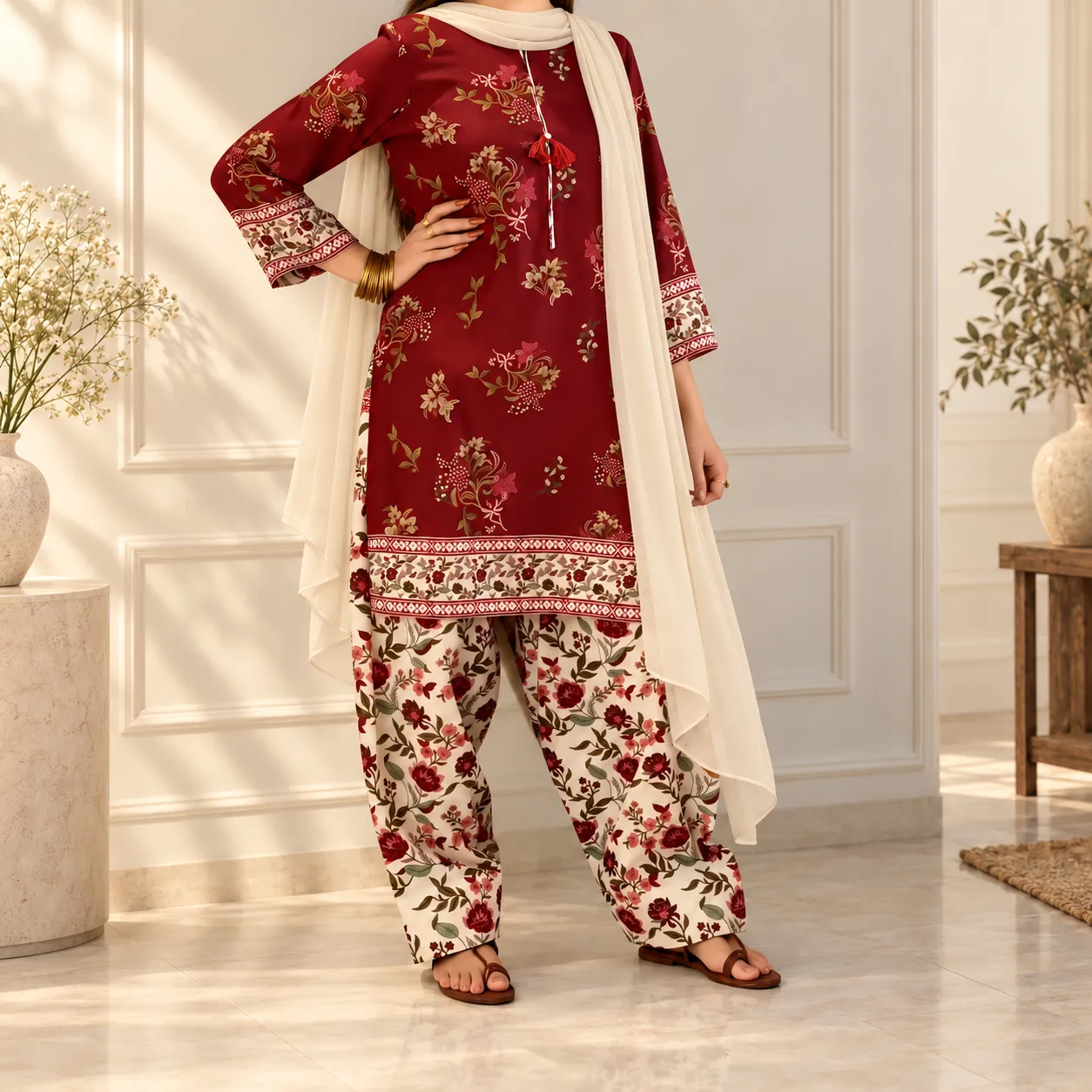 Gulruba Crimson Three Piece - Image 7