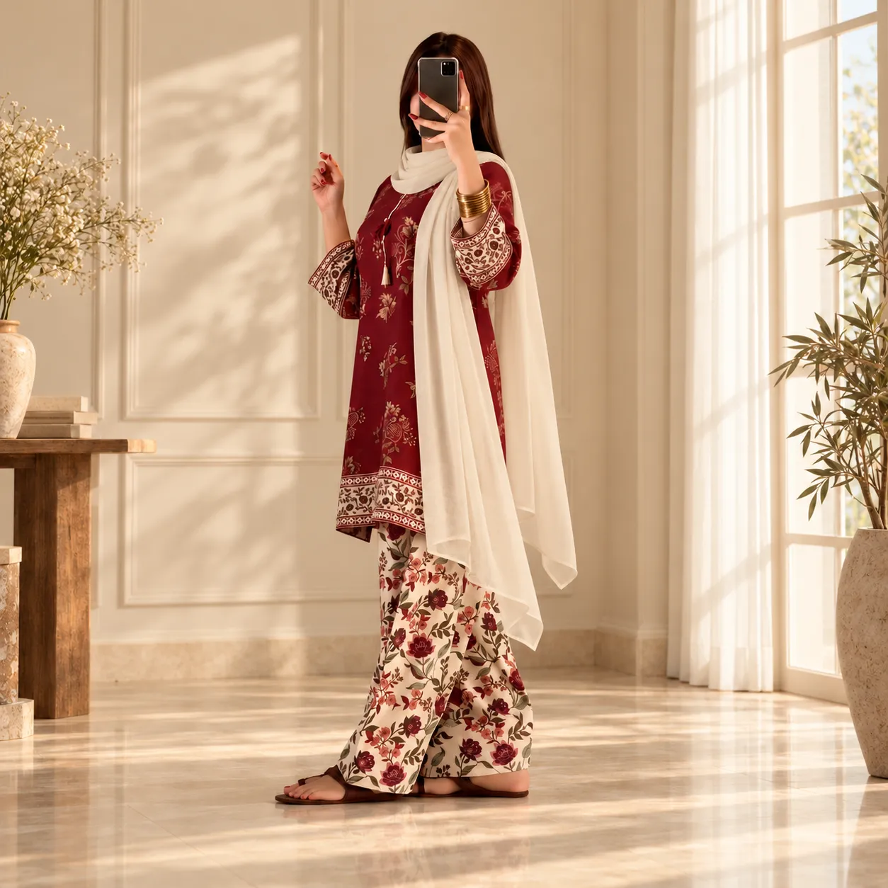 Gulruba Crimson Three Piece - Image 11