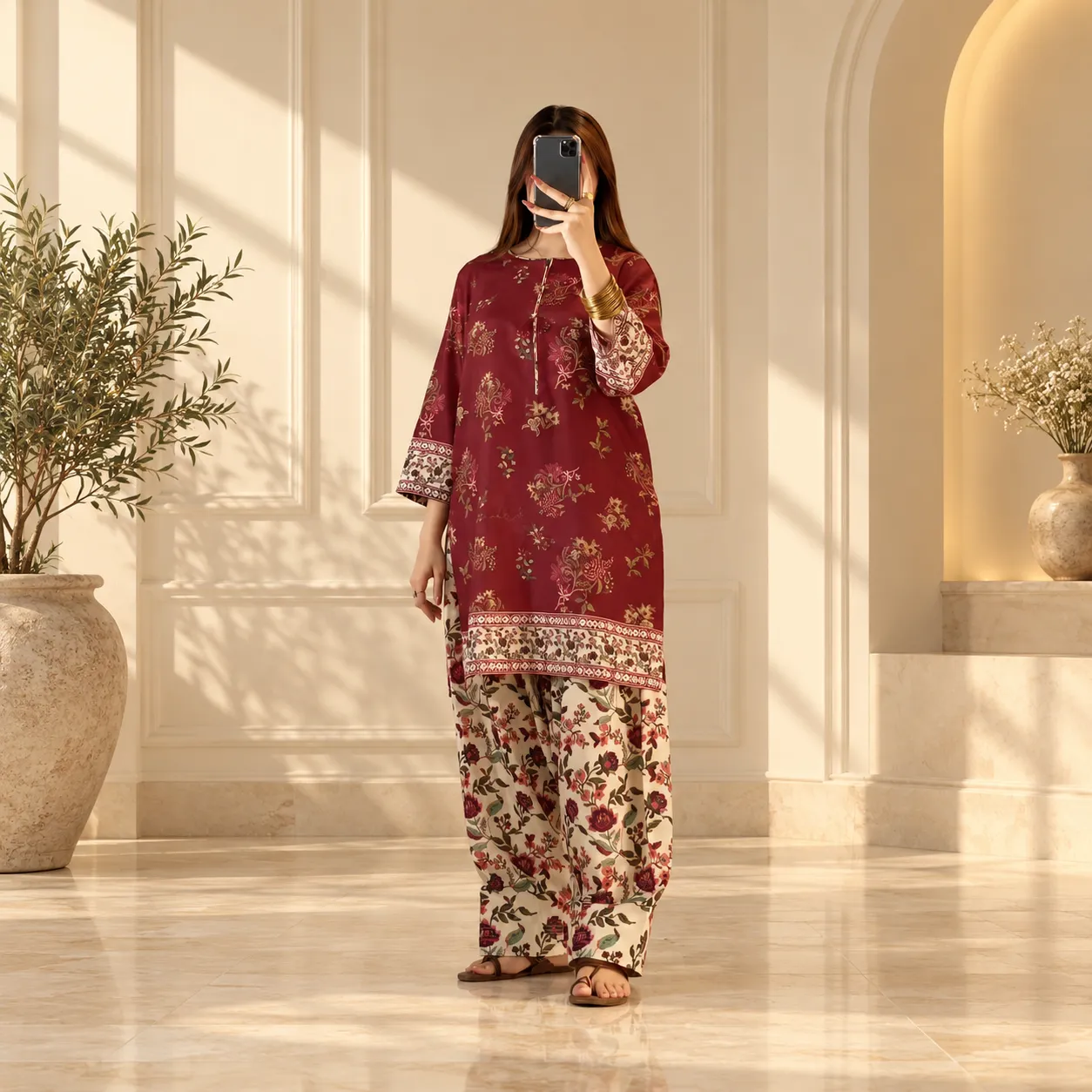 Gulruba Crimson Three Piece - Image 5