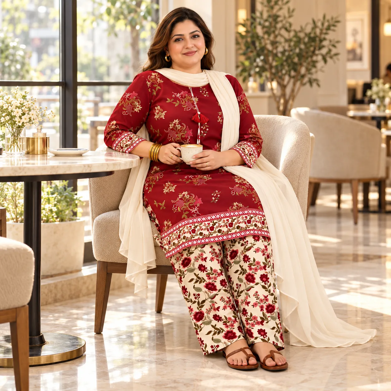 Gulruba Crimson Three Piece - Image 2