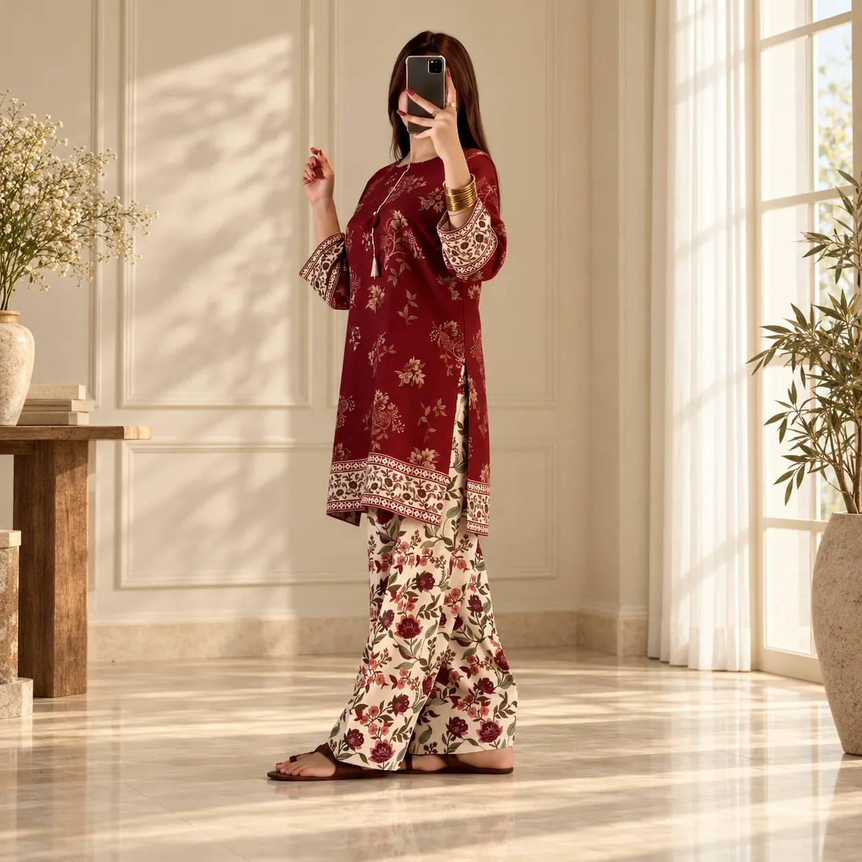 Gulruba Crimson Three Piece - Image 3